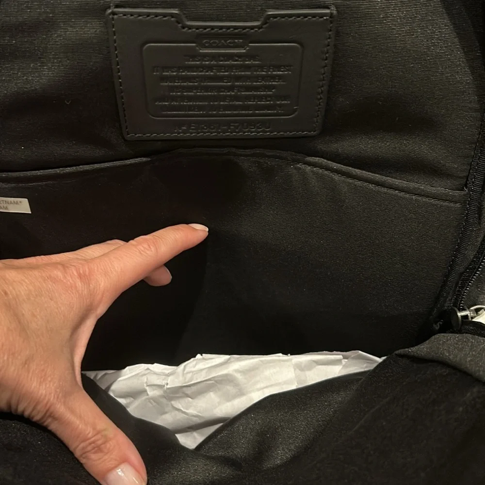 NWT Coach “CCV Utility Pack” Back Pack Black Genuine Leather & Canvas 19X12 - Picture 10 of 15